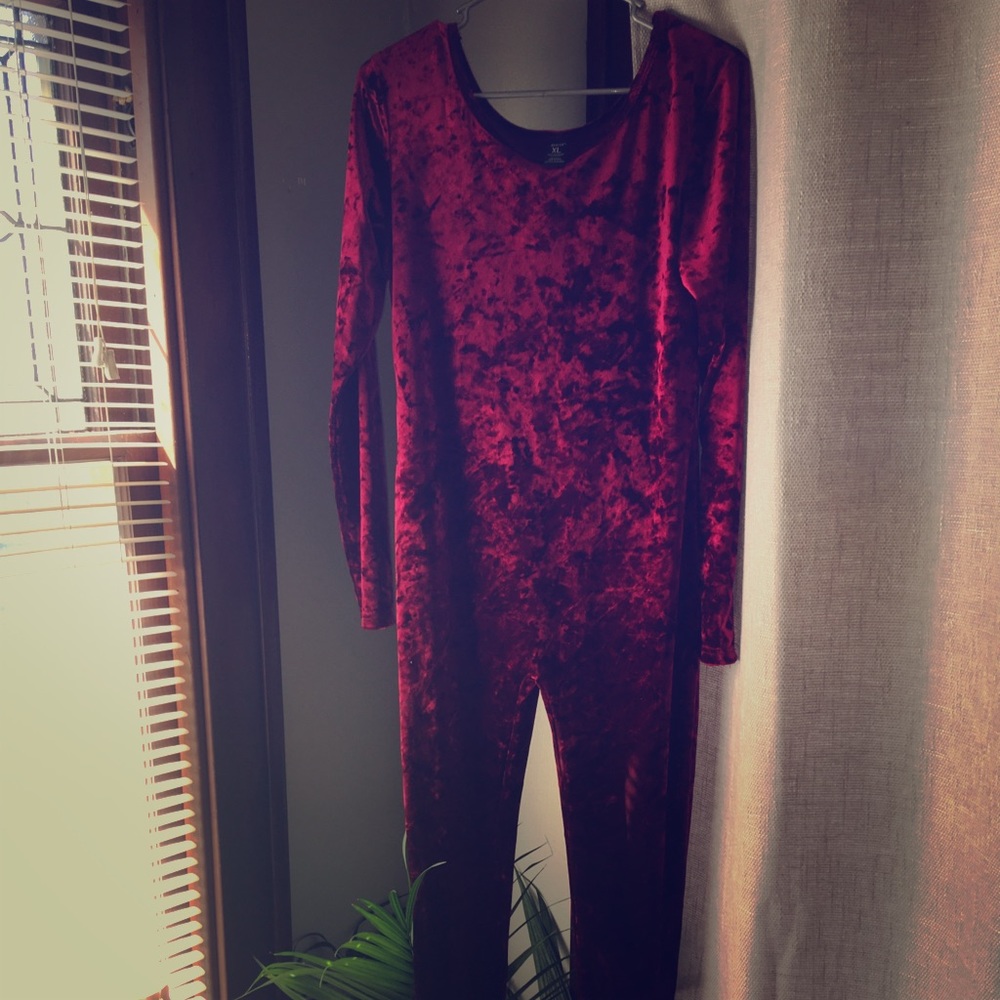 Suede Burgundy Jumpsuit